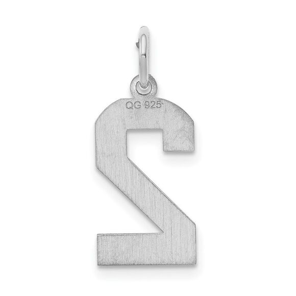 Sterling Silver, Jersey Collection, Medium Number 2 Pendant - Picture 3 of 5